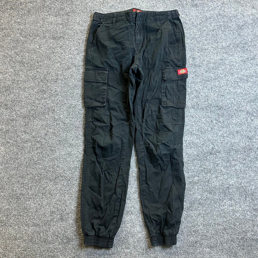 Dickies Cargo Pants Womens Size 5 Black Cotton Jogger Utility Streetwear Casual